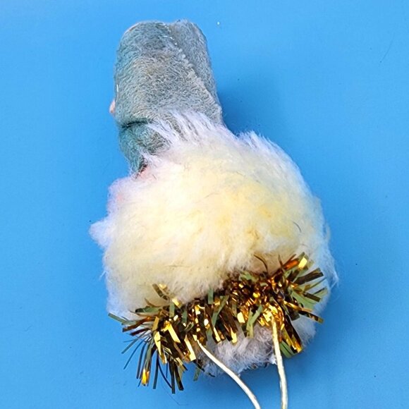 Vintage 1950s Napco Pixie Angel Elf Hugger Ornament Japan Green Felt Gold Halo - Picture 7 of 10